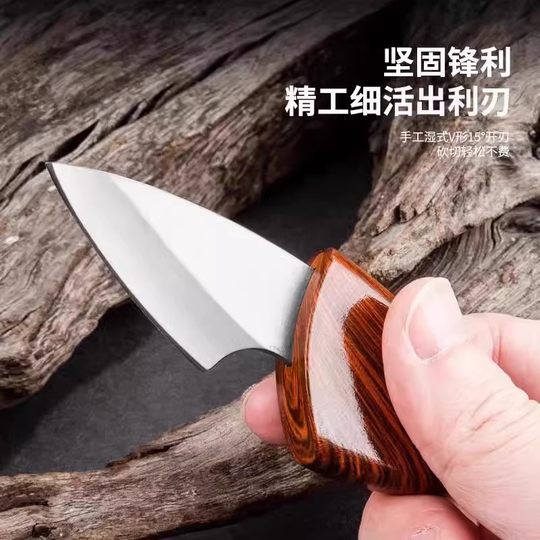 Multifunctional pocket wooden fish knife outdoor knife
