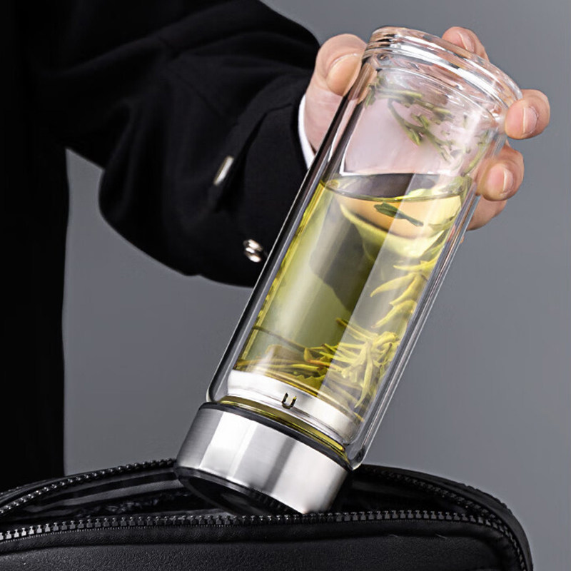 加厚双层玻璃杯防漏杯盖泡茶杯子超大容量办公饮水男女士隔热水杯,淘宝优惠券,粉丝福利购,淘宝优惠卷