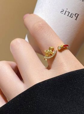 马上有钱鸿运戒指女新中式复古