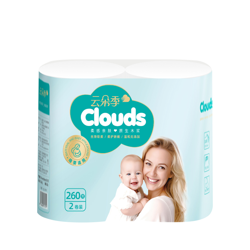 云朵季卷纸卫生纸家用宿舍实惠独立装妇婴用纸无芯卷筒纸厕所手纸