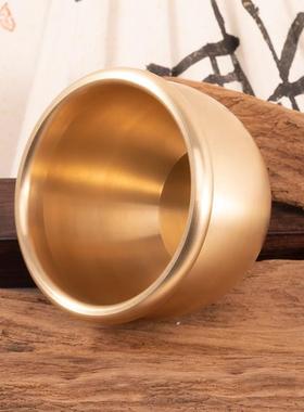 铜缸摆件招財纯铜水缸办公室摆件客厅纳福米缸聚宝盆家居摆设