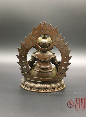 合金包浆黄财神佛像摆件黄财神尼泊尔佛随身小佛铜微雕铜器
