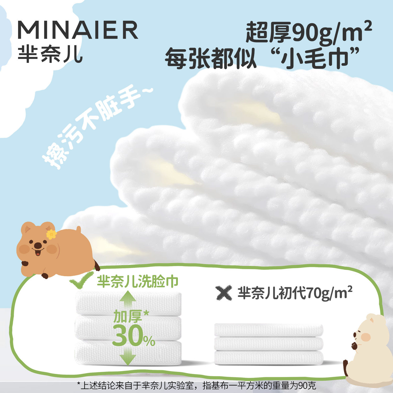 芈奈儿洗脸巾壁挂式一次性擦脸洁面巾加大加厚母婴可用非纯棉柔巾