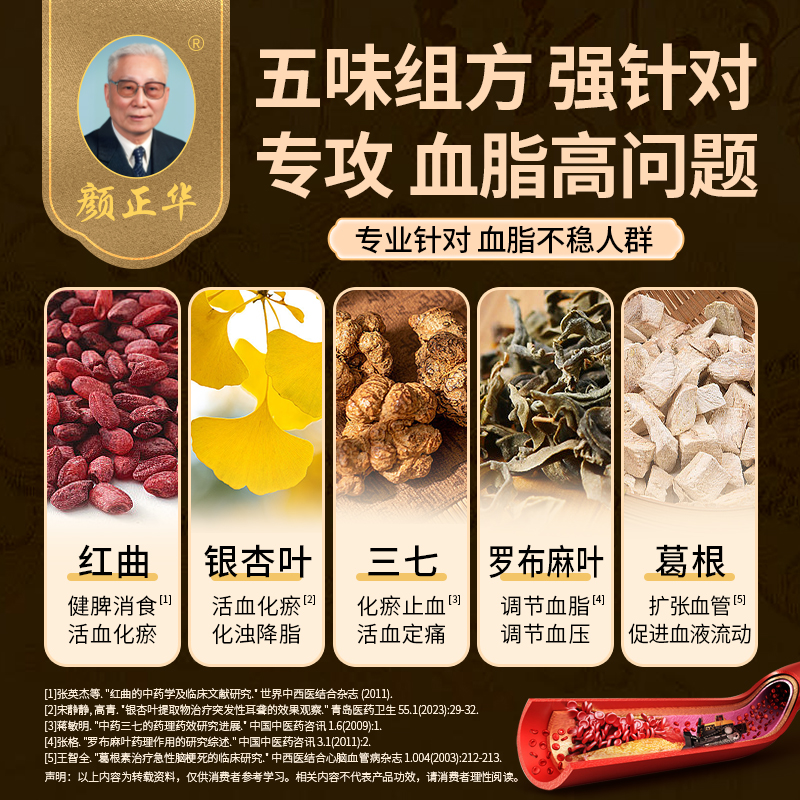 国医大师颜正华红曲三七银杏叶胶囊中老年通心脑血管血脂