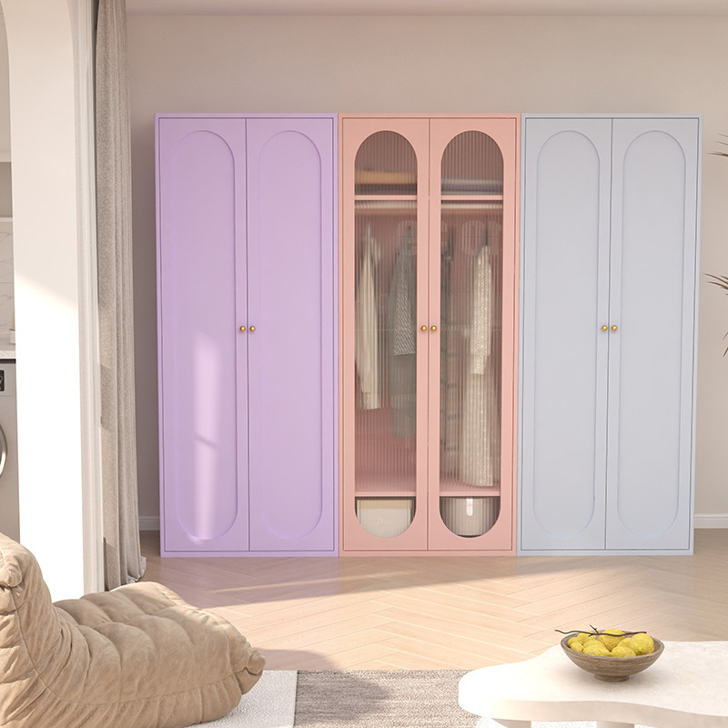 法式奶油风衣柜长虹玻璃钢制柜儿童储物柜家用卧室大容量储物衣柜,淘宝优惠券,粉丝福利购,淘宝优惠卷