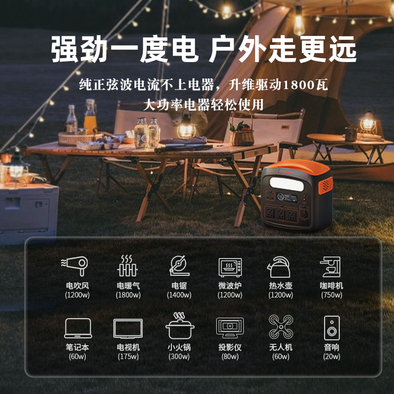 纽曼S1200磷酸锰铁锂1度电移动户外电源220v便携式蓄电池大容量1800W自驾露营车载电源夜市摆摊储能电源电站