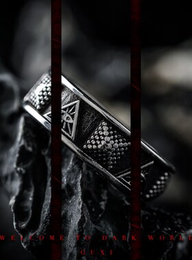 现货速发GUXI【不眠夜】小众钛钢男生高级感复古食指环送男友礼物