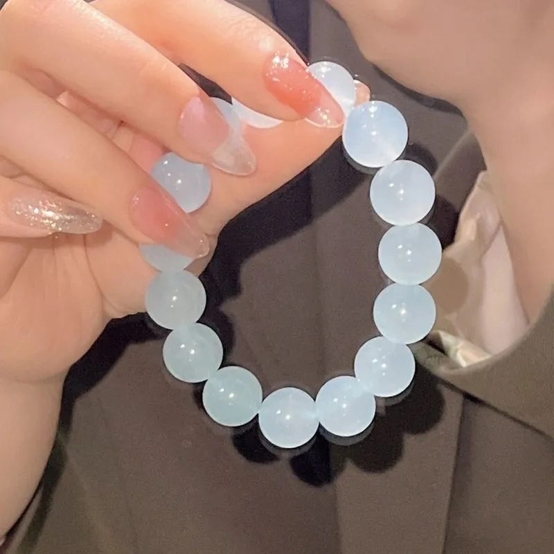 现货速发盘珠手串绕指柔菩提冰透仿菩提闺蜜渐变高颜值水晶玻璃学 - 图0