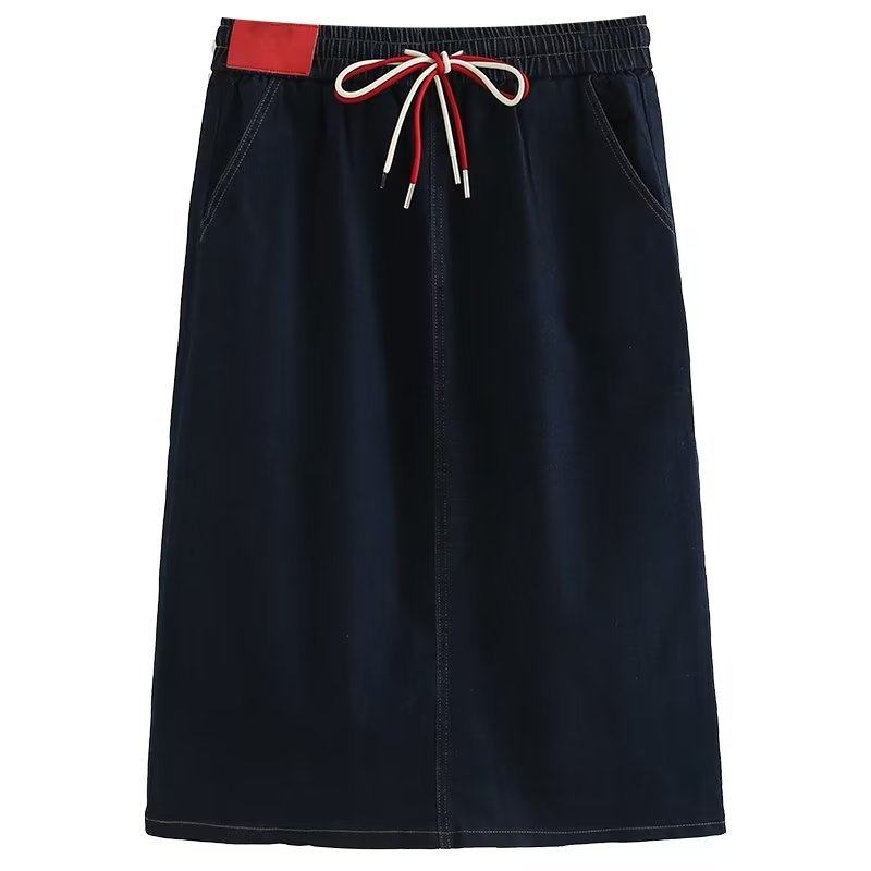 胖mm高弹抽绳牛仔夏季包臀一步裙大码松紧腰韩版中长款女裙,淘宝优惠券,粉丝福利购,淘宝优惠卷