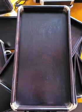 紫光檀简约端茶木质独板托盘托盘中式端菜收纳托盘