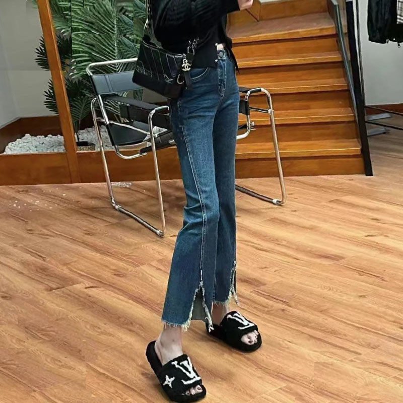 2025春季新款大码梨型身材女胖妹妹弹力开叉微喇女,淘宝优惠券,粉丝福利购,淘宝优惠卷