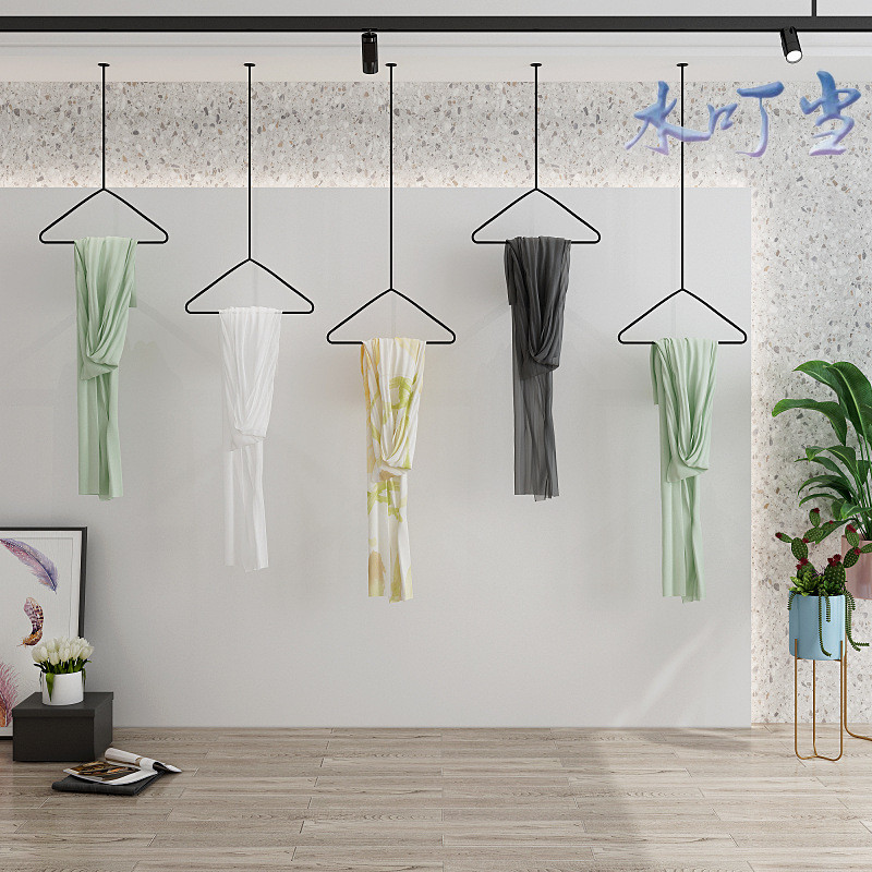 布料展示架丝巾围巾窗帘纺织挂架悬挂落地组合架子三角圆形异性架 - 图1