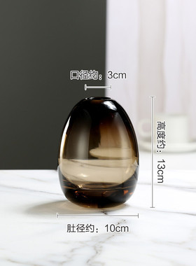 比利时设计轻奢厚重装饰水晶玻璃花瓶透明水培工艺品家居装饰摆件