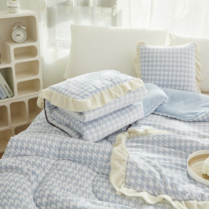 车载抱枕被子两用四季千鸟格x办公室午睡毯小被子抱枕毯子二合一,淘宝优惠券,粉丝福利购,淘宝优惠卷