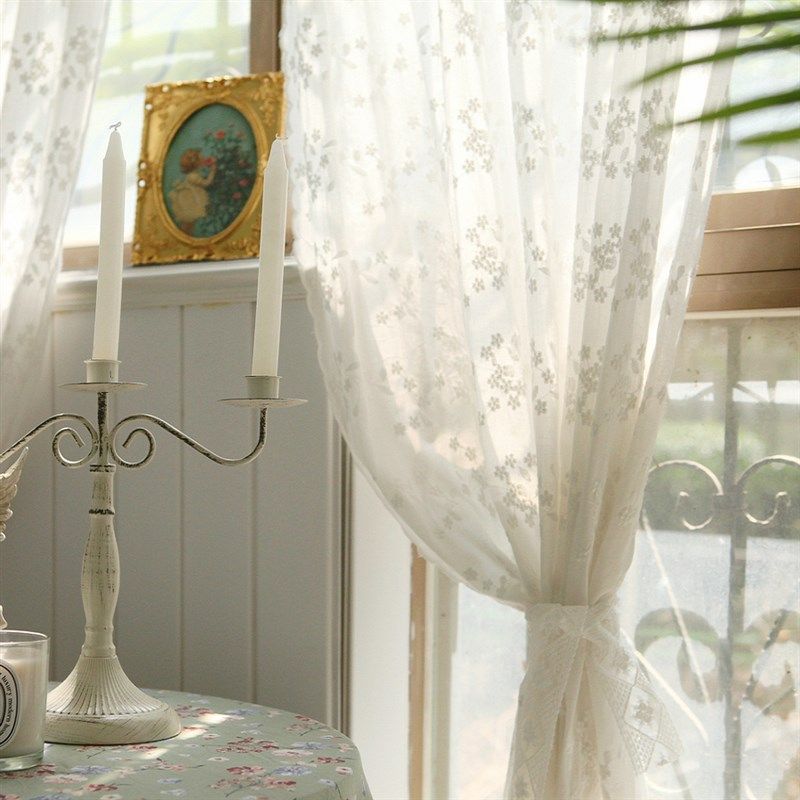 法式韩式公主风重工绣花款窗帘纱帘隔断帘N遮挡帘门帘透光不透人,淘宝优惠券,粉丝福利购,淘宝优惠卷