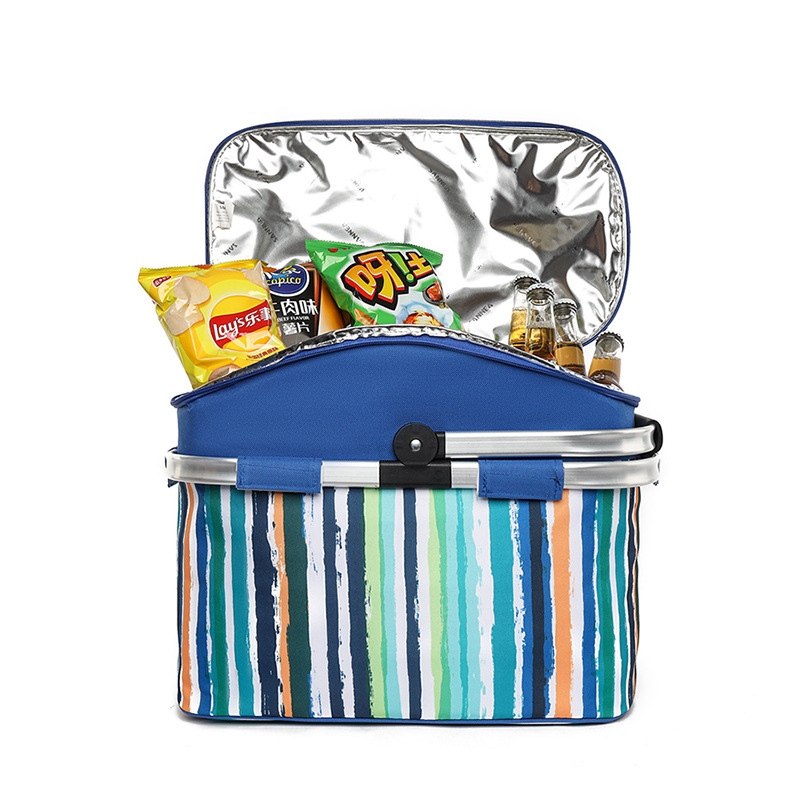 户外手提篮子野餐保温袋可携式折叠购物篮防水冰包铝U箔加厚大号,淘宝优惠券,粉丝福利购,淘宝优惠卷