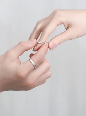 999纯银戒指个性食指平面足银戒