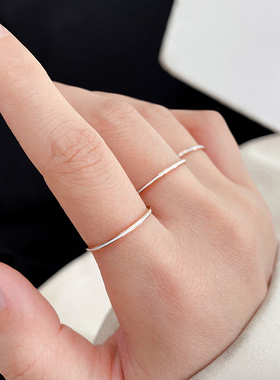 极细不掉色食指戒指指环简约小众