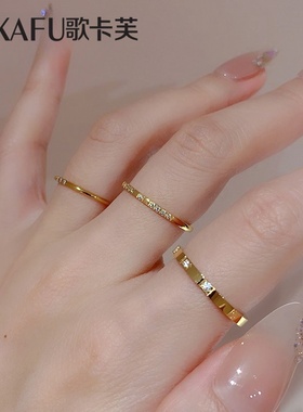 潮人轻奢小众微镶小钻轻奢戒指