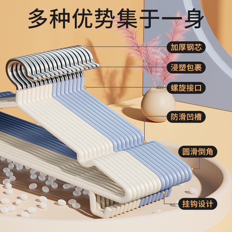 加粗加大厚衣架家用挂衣架子晾衣架学生宿舍防滑晒衣服挂钩晾衣架 - 图1