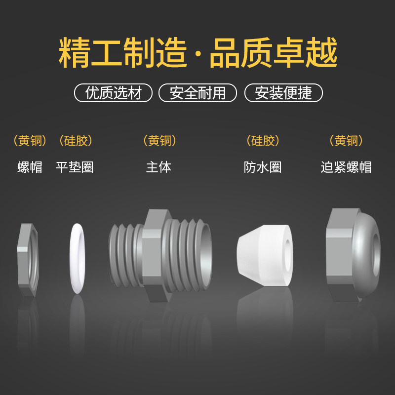 硅胶金属电线电h缆防水接头M12M8填料函格兰头铜镀镍密封连接器PG,淘宝优惠券,粉丝福利购,淘宝优惠卷