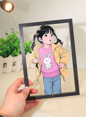 创意摆件桌面木质3d打印各式各样的照片相框摆台长方形相框