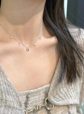 999纯银钥匙锁头项链女2025新款爆款轻奢小众颈链送闺蜜生日礼物