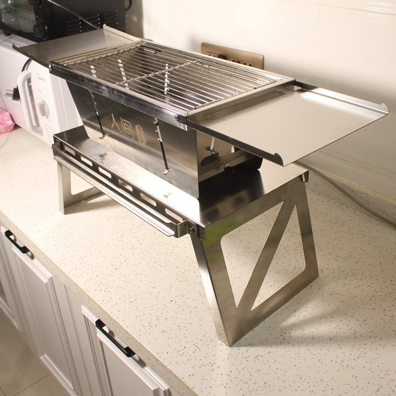 不锈钢折叠烧烤炉用户外烧烤便携式木炭一秒折叠收纳加厚烧烤架,淘宝优惠券,粉丝福利购,淘宝优惠卷
