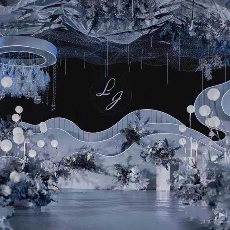 婚庆道具多头龙珠路引可弯曲奶白圆球铁艺路引灯婚礼舞台装饰摆件,淘宝优惠券,粉丝福利购,淘宝优惠卷