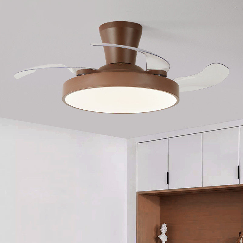 风扇灯隐形吊扇灯胡桃木色中古侘寂风静音护眼木纹餐厅卧室客厅灯,淘宝优惠券,粉丝福利购,淘宝优惠卷