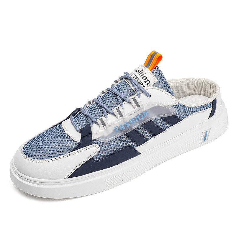 大码半拖鞋男45夏季网面透气板鞋46青少年潮流百搭休闲懒人凉拖47,淘宝优惠券,粉丝福利购,淘宝优惠卷