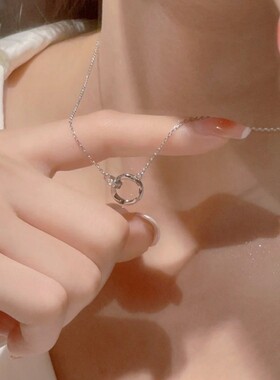 999纯银项链女轻奢小众设计莫比乌斯环锁骨链高级感情人节送女友
