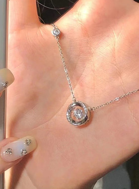 莫比乌斯环项链女款纯银轻奢小众跳动的心锁骨链设计高级感送闺蜜