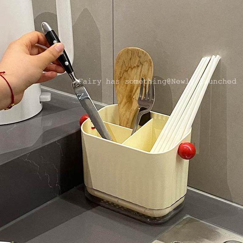 筷笼叉勺厨房沥水收纳架餐具一体免打孔多功能用品筒置物架壁挂式,淘宝优惠券,粉丝福利购,淘宝优惠卷