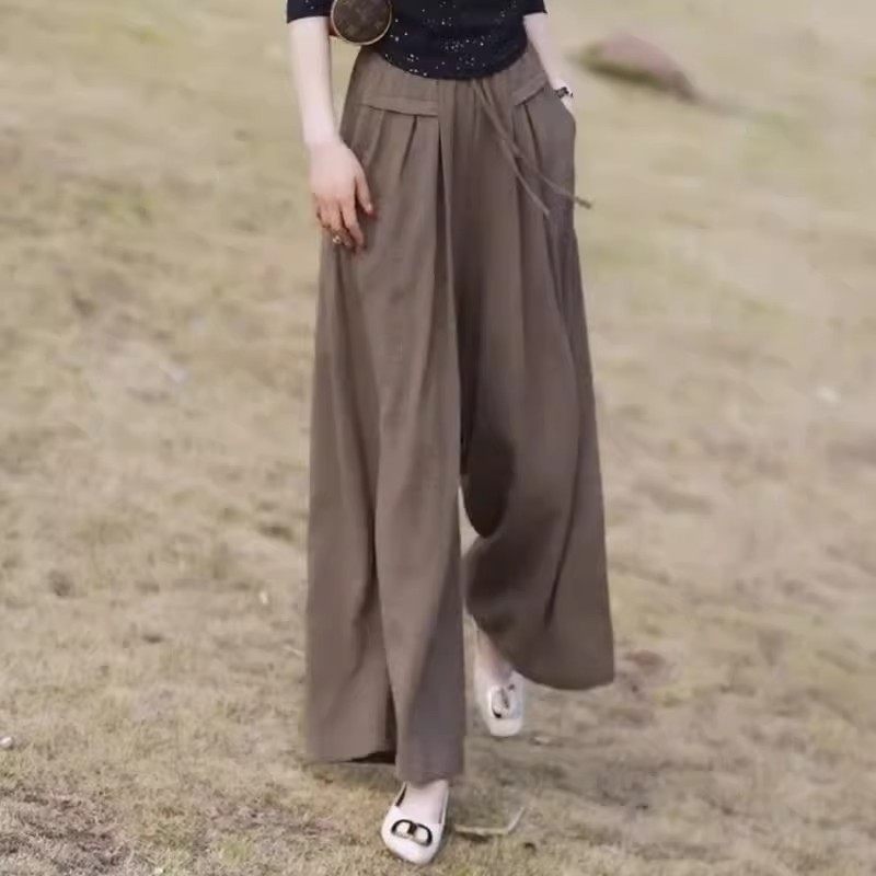 女士冰丝裙裤夏季阔腿裤长裤垂感中老妈妈薄款大码显瘦女,淘宝优惠券,粉丝福利购,淘宝优惠卷