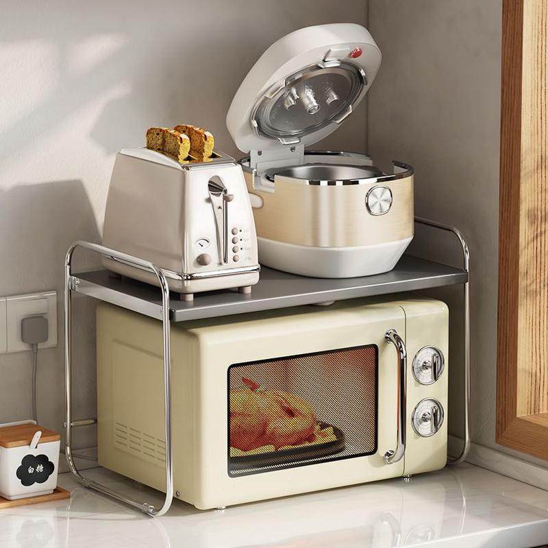 收纳架支架电饭锅烤箱收纳架多功能台面架子厨房微波炉置物架双层,淘宝优惠券,粉丝福利购,淘宝优惠卷