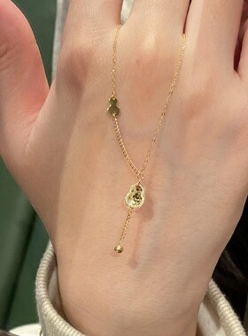 碎冰冰「金玉福禄」项链女999纯银轻奢高级感葫芦流苏锁骨链礼物