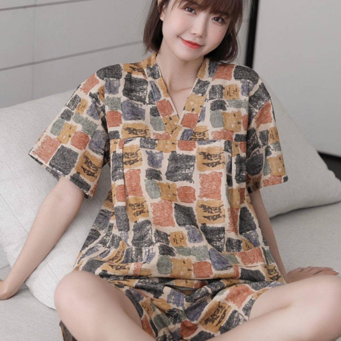 定制韩版情侣大码汗蒸服女家居服浴服桑拿可加肥亲子装亚麻服睡衣,淘宝优惠券,粉丝福利购,淘宝优惠卷