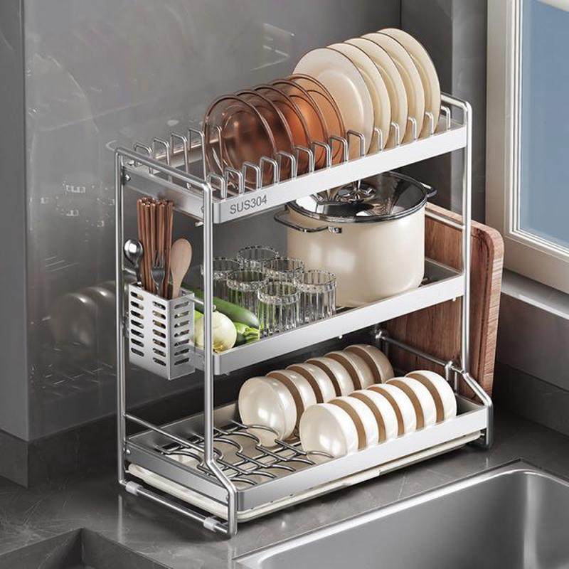 碗筷4厨房不锈钢30沥水架置物架盘放碗碗碟多功能收纳架家用碗架,淘宝优惠券,粉丝福利购,淘宝优惠卷