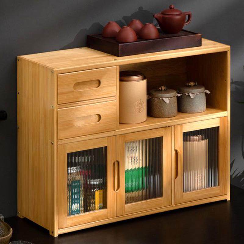 Side table storage rack countertop tea cabinet small tea table tea table tea set side cabinet tea tray solid wood Kung Fu tea home
