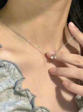 999纯银小樱桃淡水珍珠项链女轻奢小众2025新款爆款锁骨链送女友