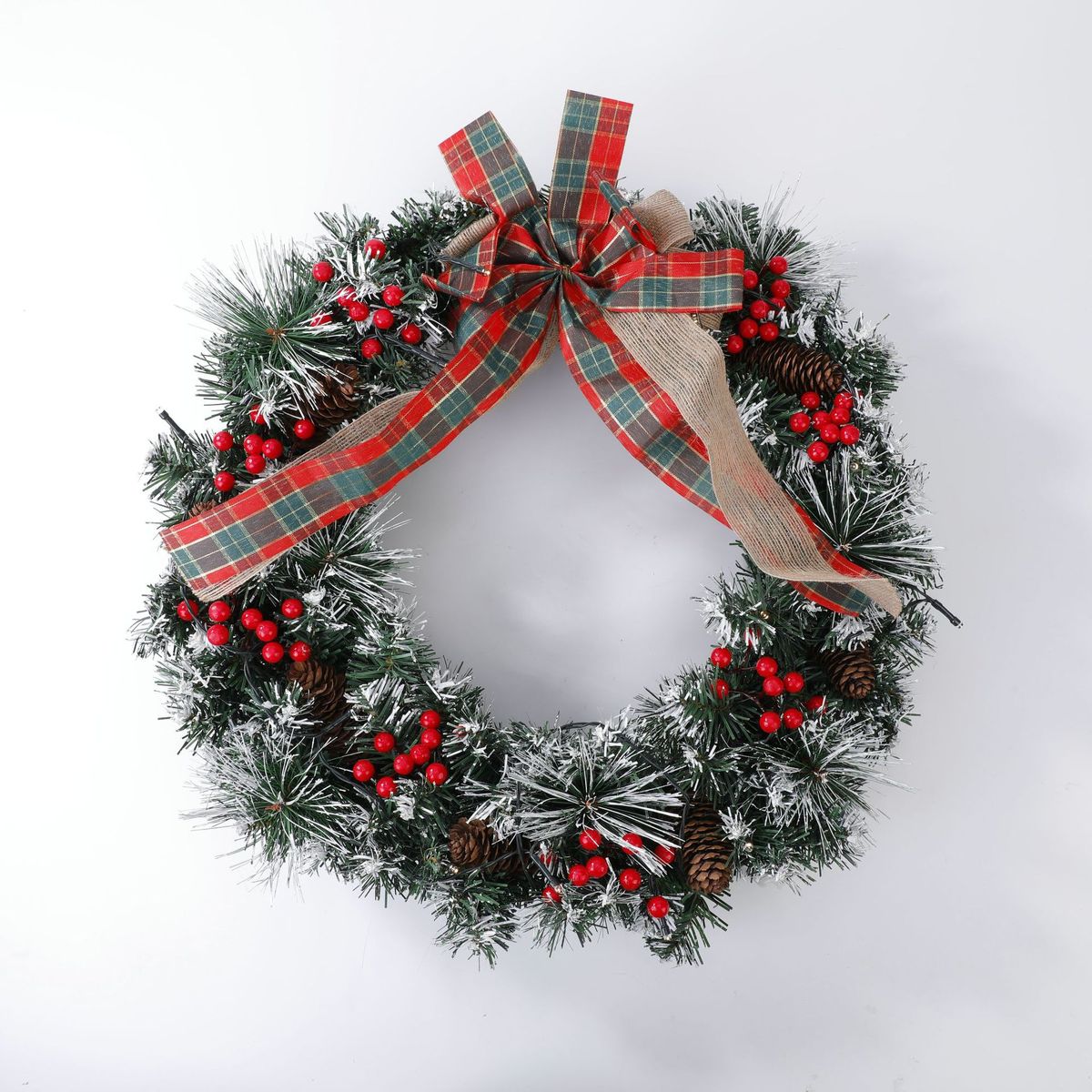 场景装饰布置门挂圣诞花环仿真节日道具门挂仿真花圈橱窗装饰品 - 图0