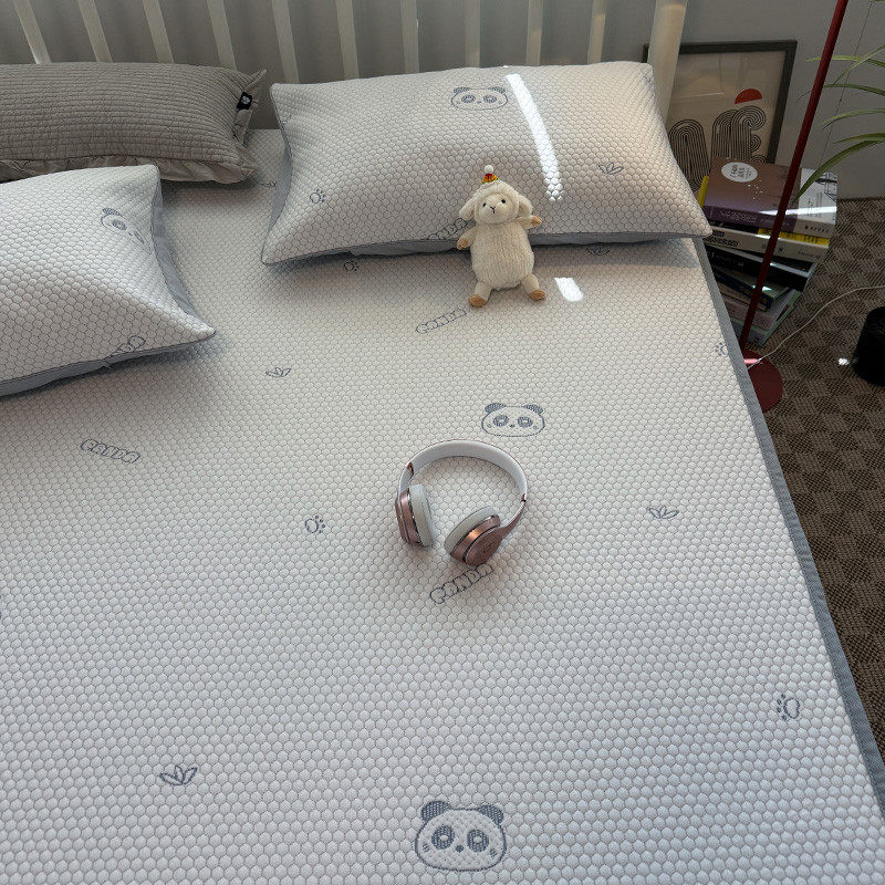 卡通风床笠款凉感空调软席子冰豆豆冰丝凉席三件套凉席1.8m冰丝席,淘宝优惠券,粉丝福利购,淘宝优惠卷