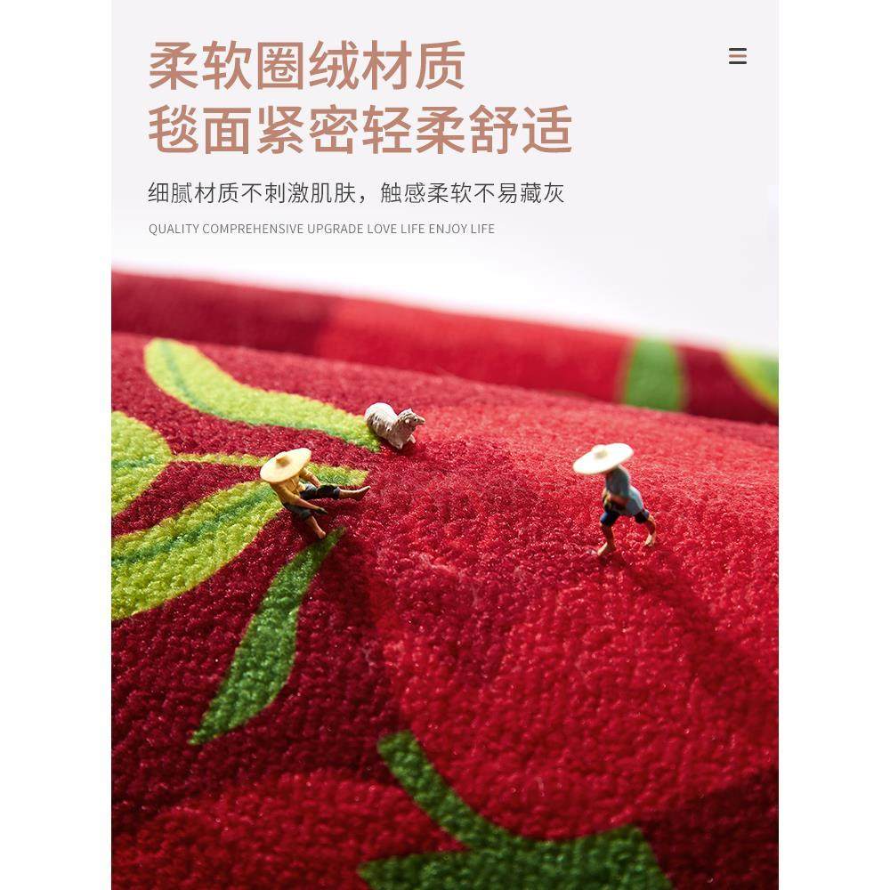 兔年新年卧室地毯2023新款红色床边毯毛毯家用床前窗垫客厅地垫,淘宝优惠券,粉丝福利购,淘宝优惠卷