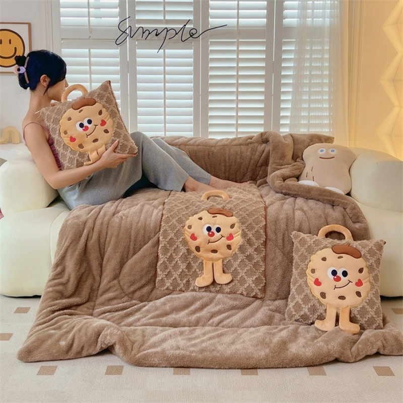 多功能抱枕被卡通曲奇汽车腰靠坐垫车载午休毯沙发空调被午睡被子,淘宝优惠券,粉丝福利购,淘宝优惠卷