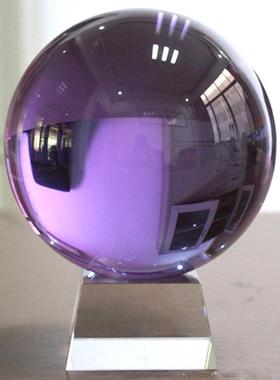 厂家精品转运许愿紫色水晶球摆件招财旺运客厅玄关卧室办公桌乔迁