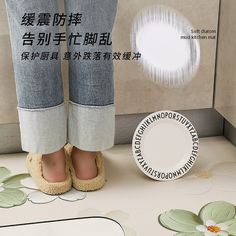 厨房地垫防滑防油可擦免洗防水专用地毯2024新款l形耐脏吸水脚垫,淘宝优惠券,粉丝福利购,淘宝优惠卷