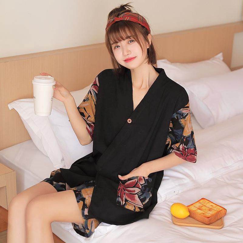 开衫家居睡衣日式汗蒸服女亚麻情侣服浴新款浴衣大码纯棉可爱和服,淘宝优惠券,粉丝福利购,淘宝优惠卷