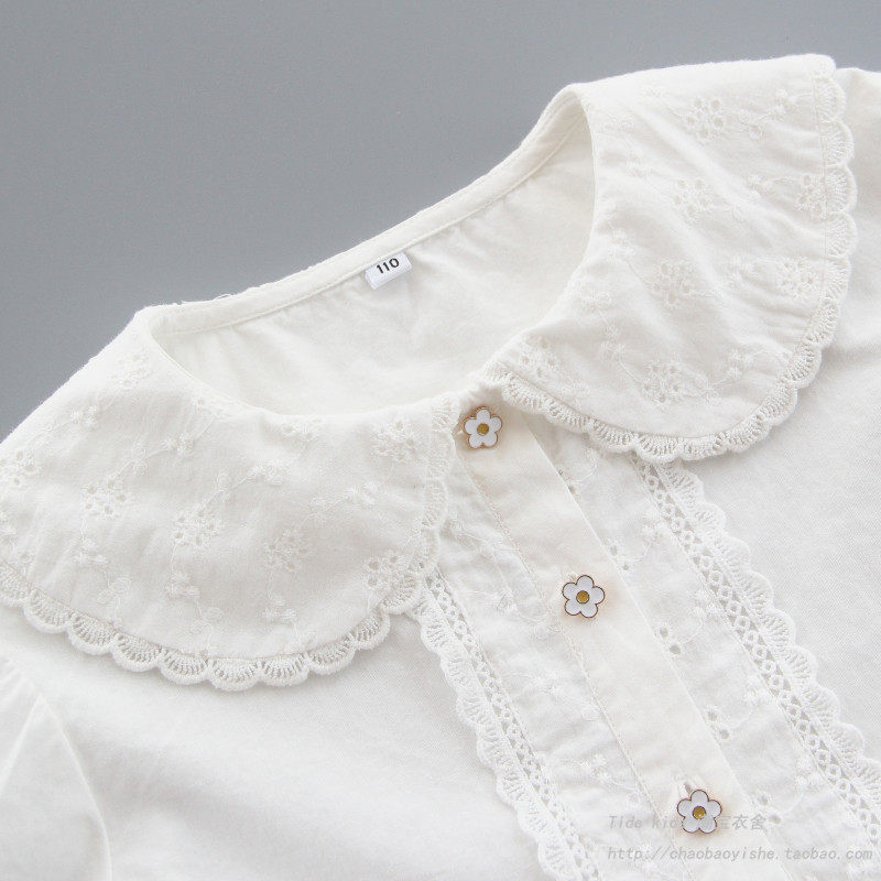 纯棉白色衬衫夏装新款儿童洋气公主衬衣小女孩夏季娃娃衫,淘宝优惠券,粉丝福利购,淘宝优惠卷