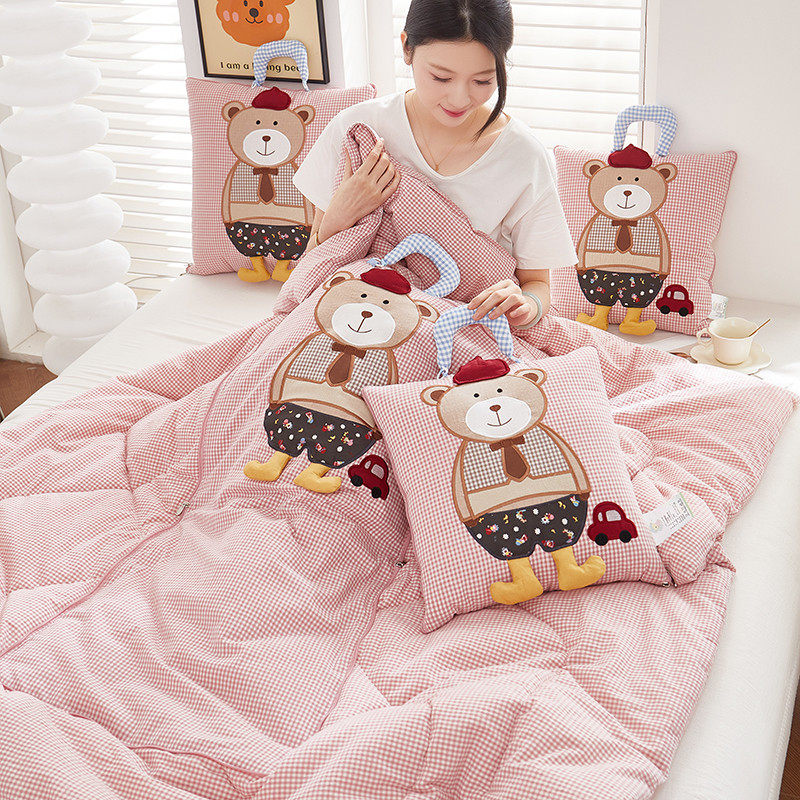 儿童抱枕被子两用全棉车载靠枕沙发靠垫可爱办公室学生宿舍空调被,淘宝优惠券,粉丝福利购,淘宝优惠卷